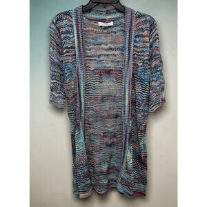 Long Crochet Sweater Indie Colorful Boho Large Casual Granola Hippie Whimsy